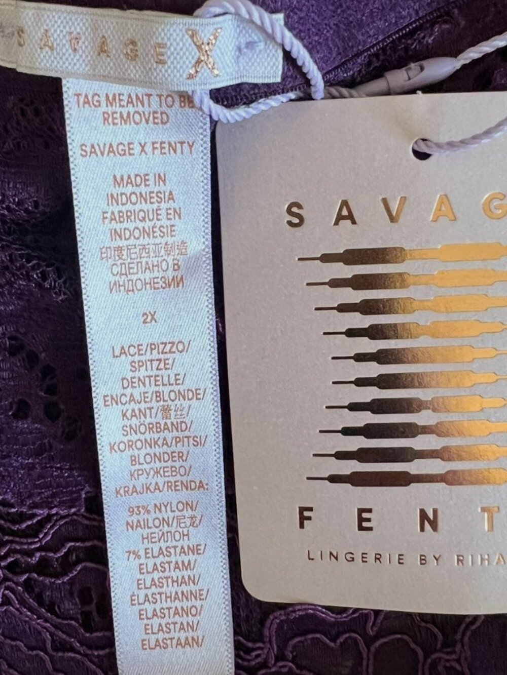 Savage X Fenty NEW Romantic Corded Lace Bralette & Garter Skirt Size 2X - Picture 15 of 15